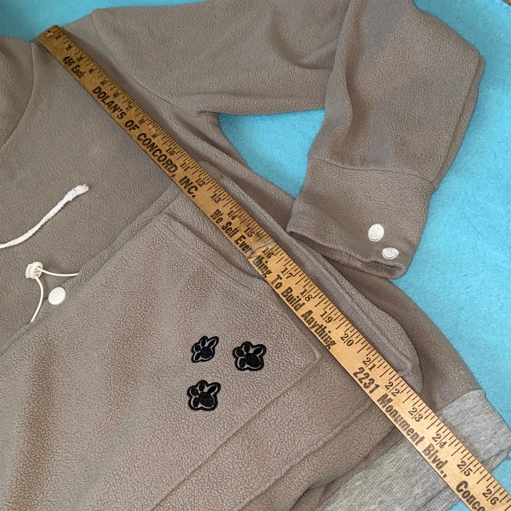 ISSAC LIVE pet animal pouch kitty ears hoodie sweatshirt gray white size L - Picture 8 of 10